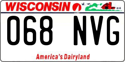 WI license plate 068NVG