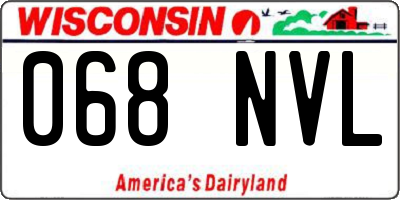 WI license plate 068NVL