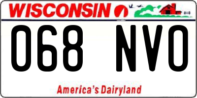 WI license plate 068NVO