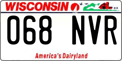 WI license plate 068NVR