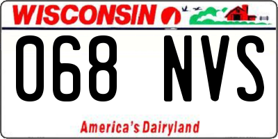 WI license plate 068NVS