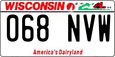 WI license plate 068NVW