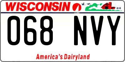 WI license plate 068NVY