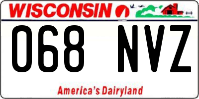 WI license plate 068NVZ