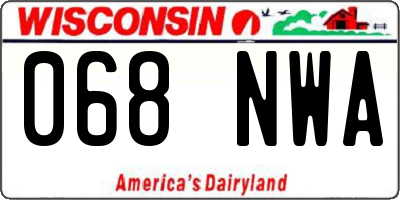 WI license plate 068NWA