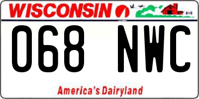 WI license plate 068NWC