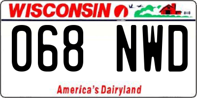 WI license plate 068NWD