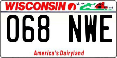 WI license plate 068NWE