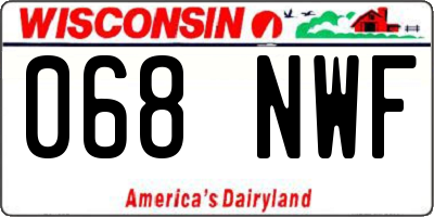 WI license plate 068NWF