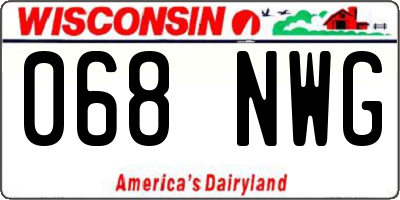 WI license plate 068NWG