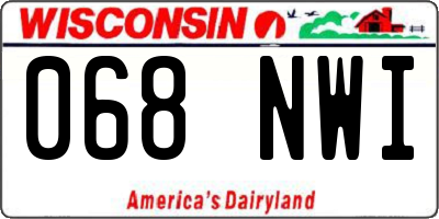 WI license plate 068NWI