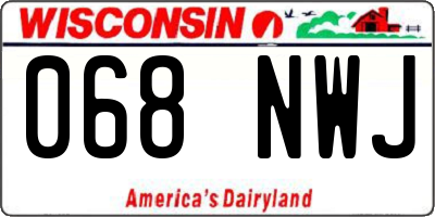 WI license plate 068NWJ