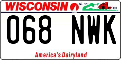 WI license plate 068NWK