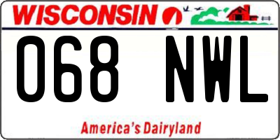 WI license plate 068NWL