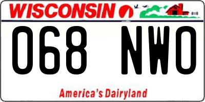 WI license plate 068NWO