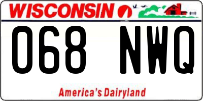 WI license plate 068NWQ