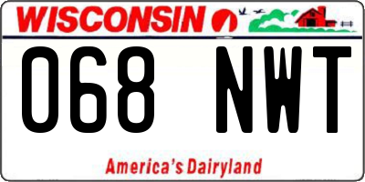 WI license plate 068NWT