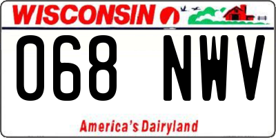 WI license plate 068NWV