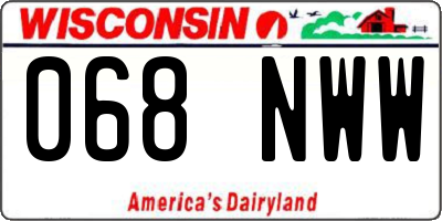 WI license plate 068NWW