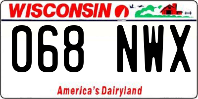 WI license plate 068NWX