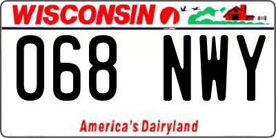 WI license plate 068NWY