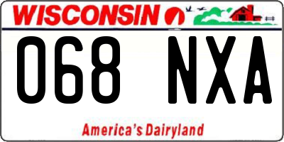 WI license plate 068NXA