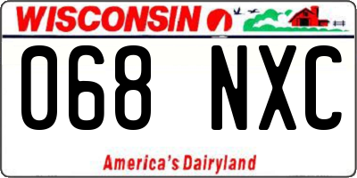 WI license plate 068NXC