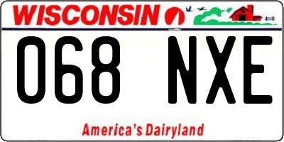 WI license plate 068NXE