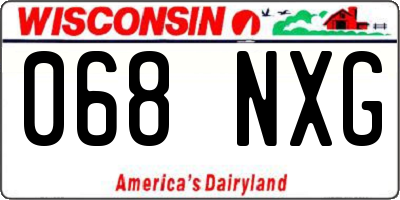 WI license plate 068NXG