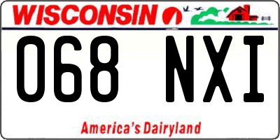 WI license plate 068NXI
