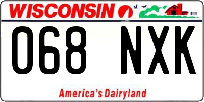 WI license plate 068NXK