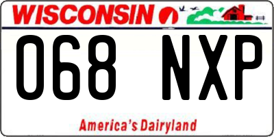 WI license plate 068NXP