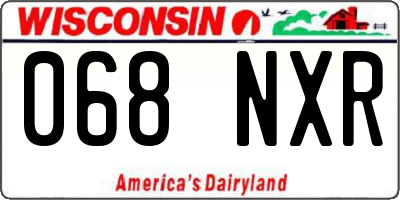 WI license plate 068NXR