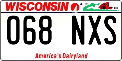 WI license plate 068NXS