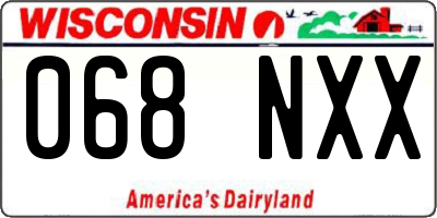 WI license plate 068NXX