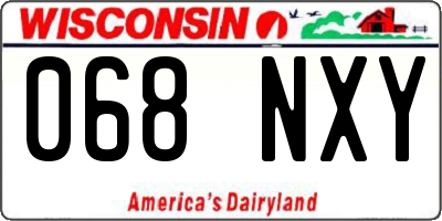 WI license plate 068NXY