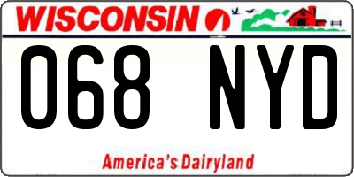 WI license plate 068NYD
