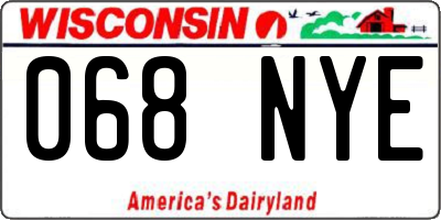 WI license plate 068NYE