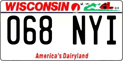 WI license plate 068NYI
