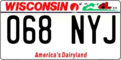 WI license plate 068NYJ