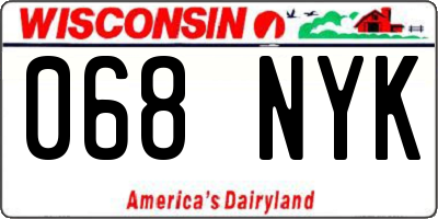 WI license plate 068NYK