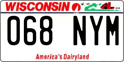 WI license plate 068NYM