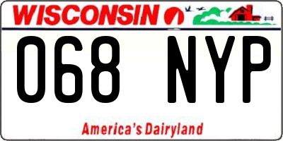 WI license plate 068NYP