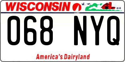 WI license plate 068NYQ