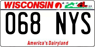 WI license plate 068NYS