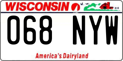 WI license plate 068NYW