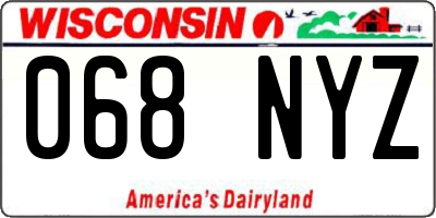 WI license plate 068NYZ