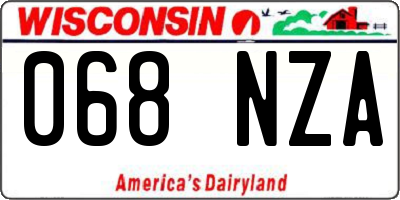WI license plate 068NZA