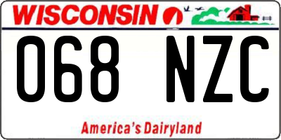 WI license plate 068NZC
