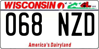 WI license plate 068NZD